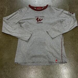 West Coast Shirt Mens Medium Gray Long Sleeve Crewneck Graphic Casual Raglan